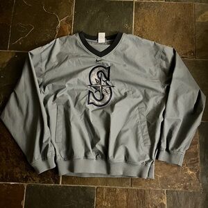 Nike Men's Gray Seattle Mariners Crewneck Windbreaker